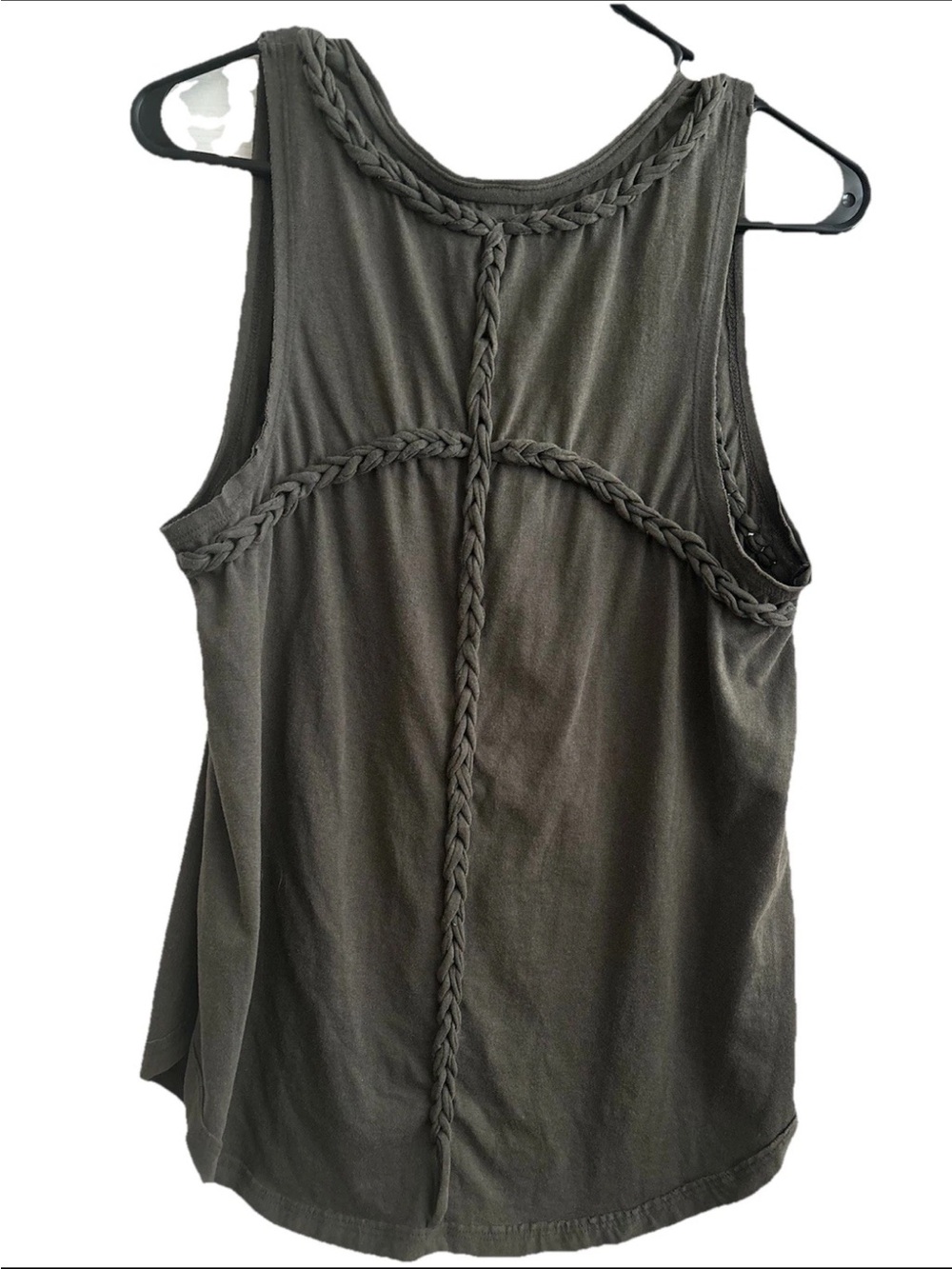 We the Free Women’s Braided-Trim Tank Top - Olive Green Medium *see measurements - Picture 2 of 7